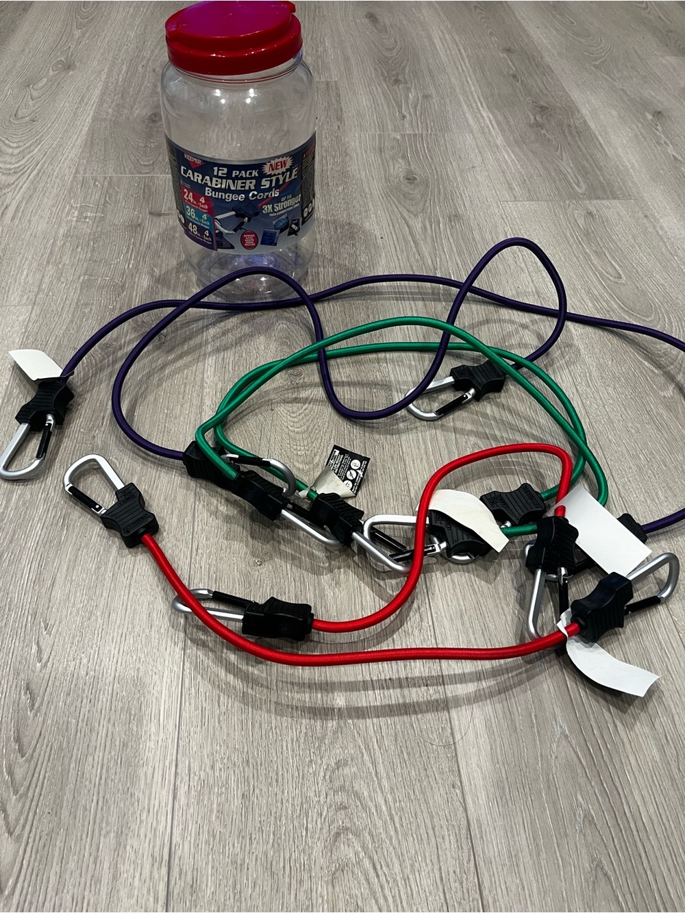 Keeper Brand 6-Pack Carabiner-Style Bungee Cords – Brand New